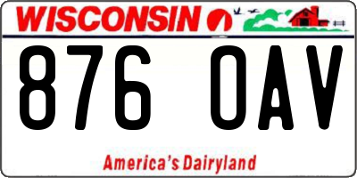 WI license plate 876OAV