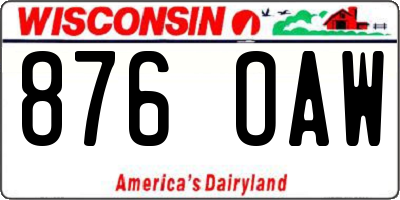 WI license plate 876OAW