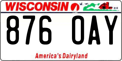WI license plate 876OAY