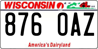 WI license plate 876OAZ
