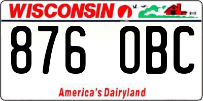 WI license plate 876OBC