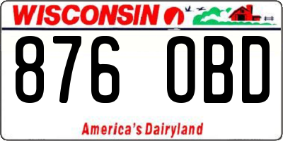 WI license plate 876OBD