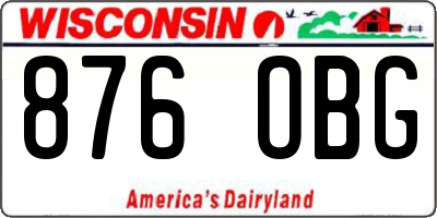 WI license plate 876OBG