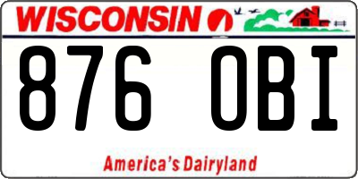 WI license plate 876OBI