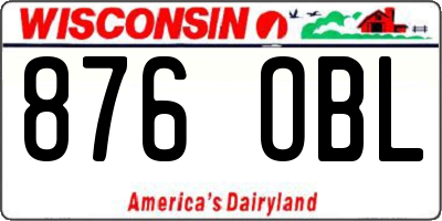 WI license plate 876OBL