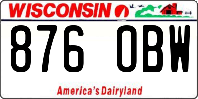WI license plate 876OBW