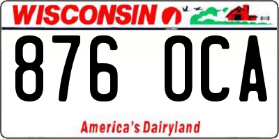 WI license plate 876OCA
