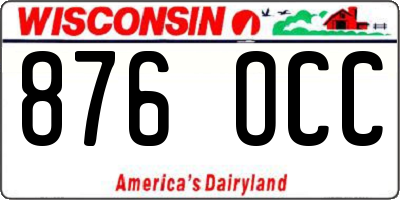 WI license plate 876OCC