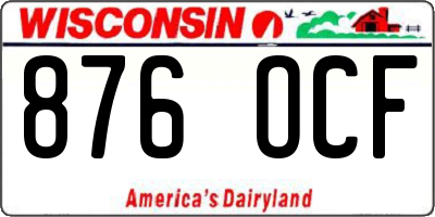 WI license plate 876OCF