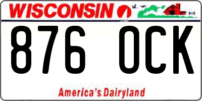 WI license plate 876OCK