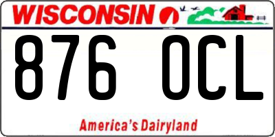 WI license plate 876OCL