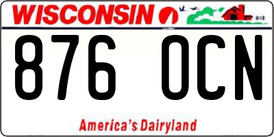 WI license plate 876OCN
