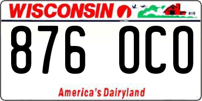 WI license plate 876OCO