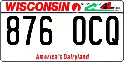 WI license plate 876OCQ