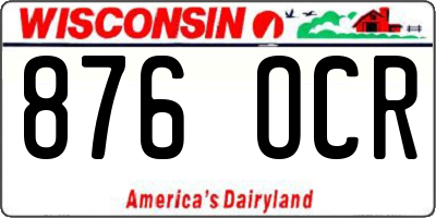 WI license plate 876OCR