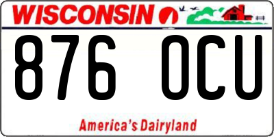 WI license plate 876OCU