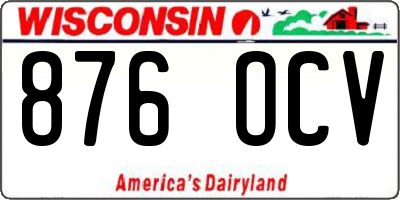 WI license plate 876OCV