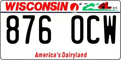 WI license plate 876OCW