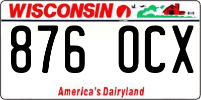 WI license plate 876OCX