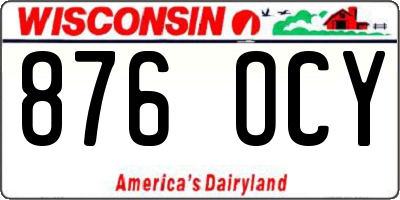 WI license plate 876OCY