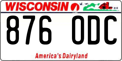 WI license plate 876ODC