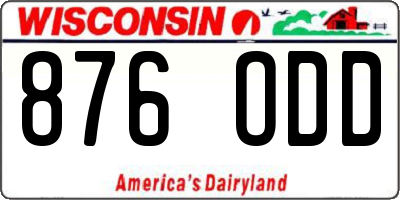 WI license plate 876ODD