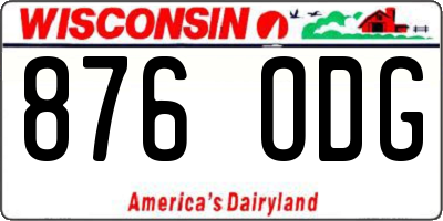 WI license plate 876ODG