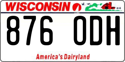 WI license plate 876ODH