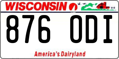 WI license plate 876ODI