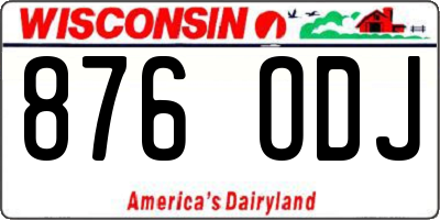 WI license plate 876ODJ