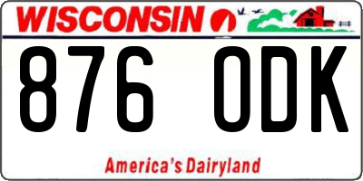WI license plate 876ODK