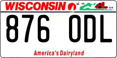 WI license plate 876ODL