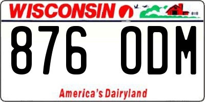 WI license plate 876ODM
