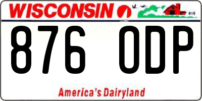 WI license plate 876ODP