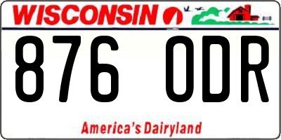 WI license plate 876ODR