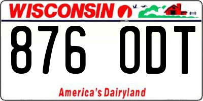 WI license plate 876ODT