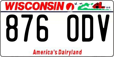 WI license plate 876ODV