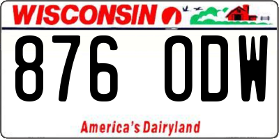 WI license plate 876ODW