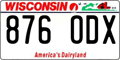 WI license plate 876ODX