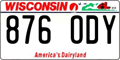 WI license plate 876ODY