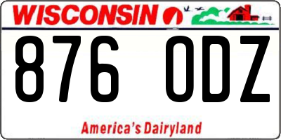 WI license plate 876ODZ