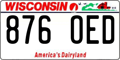 WI license plate 876OED