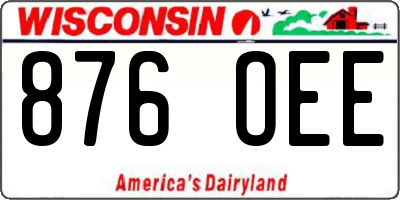 WI license plate 876OEE