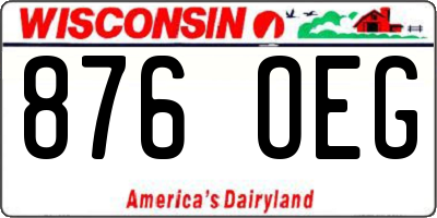 WI license plate 876OEG