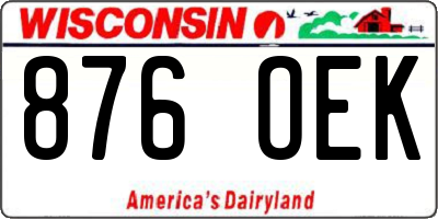WI license plate 876OEK