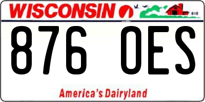 WI license plate 876OES