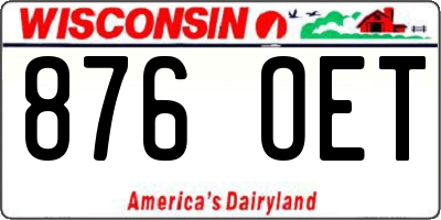 WI license plate 876OET