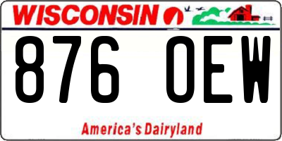 WI license plate 876OEW