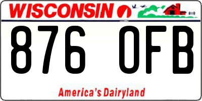 WI license plate 876OFB