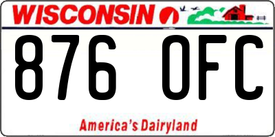WI license plate 876OFC